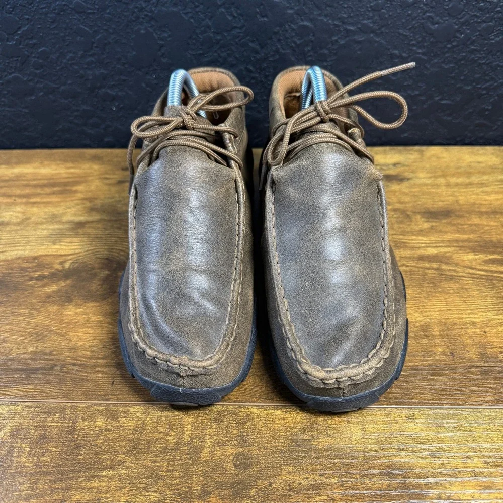 Twisted X Driving Moc‎ YDM0001 Brown Leather Casual Shoes Youth 4M